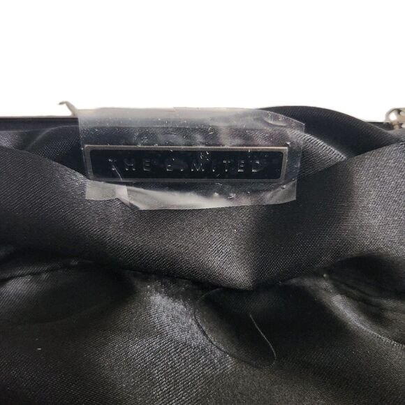 The Limited Black Sequin Handbag with Black Chain Handle Clasp Purse Wallet - Picture 5 of 10